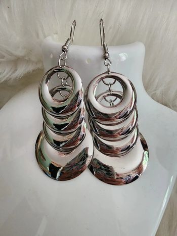 💎Boucles d’oreilles Argenté Pendantes Rond 💎