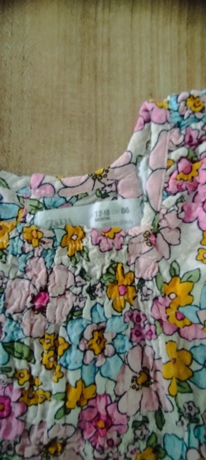 Robe/ tunique Zara rose fleurie fille - photo numéro 3