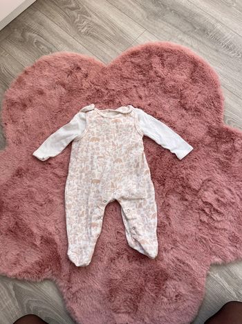 Ensemble bébé fille salopette et bodie 3 mois
