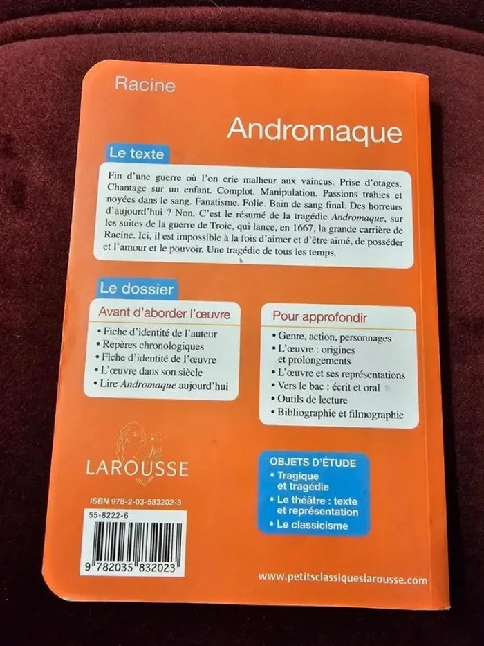 Livre Andromaque Jean Racine Larousse - photo numéro 2