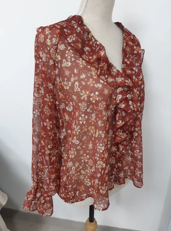 Blouse à motif Zara T36 - photo numéro 4