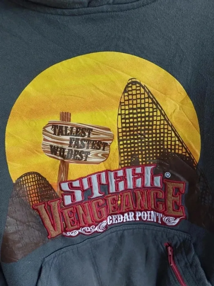 Sweat à capuche mixte Steel Vengeance Cedarpoint Taille M - photo numéro 11