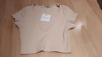 Crop top beige taille 2 (38)