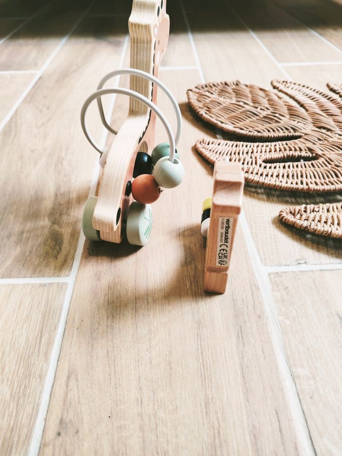 🦒Lot de 2 petits bouliers maman et bébé Girafe Tanzanie en bois marque Vertbaudet - photo numéro 3