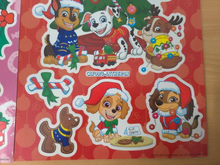 Planche autocollants fenêtre windows stickers Pat Patrouille Noel Christmas Chase Stella Marcus - photo numéro 6
