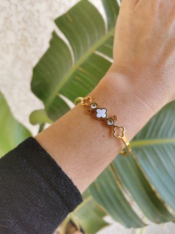 A5 bracelet jonc doré acier inoxydable