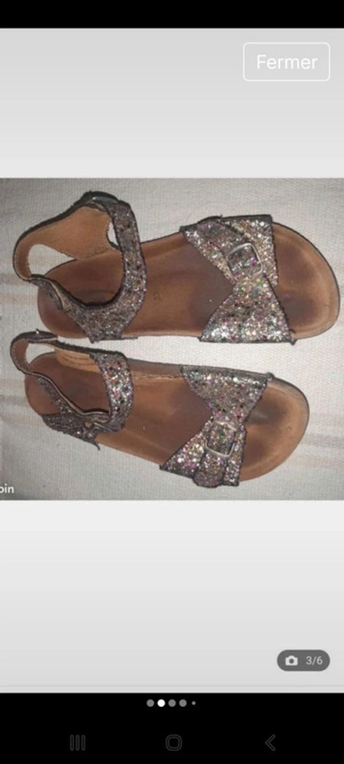 Sandales Fille cuir Reqins taille 33 - photo numéro 4