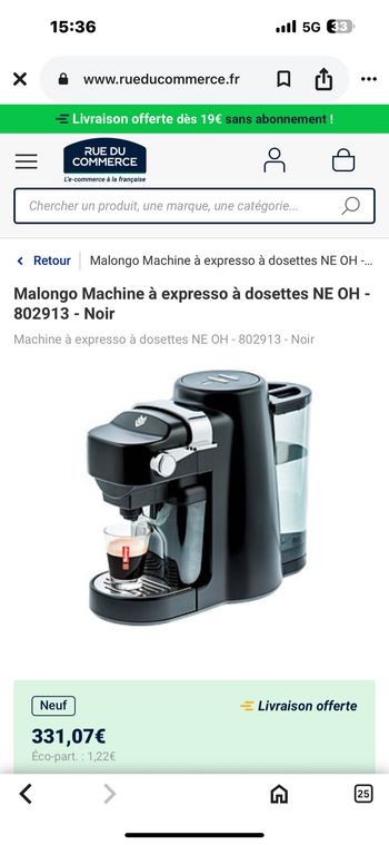 Machine à café Neo de Malango grise
