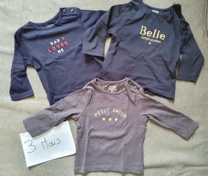 T-shirts manches longues, 3 mois