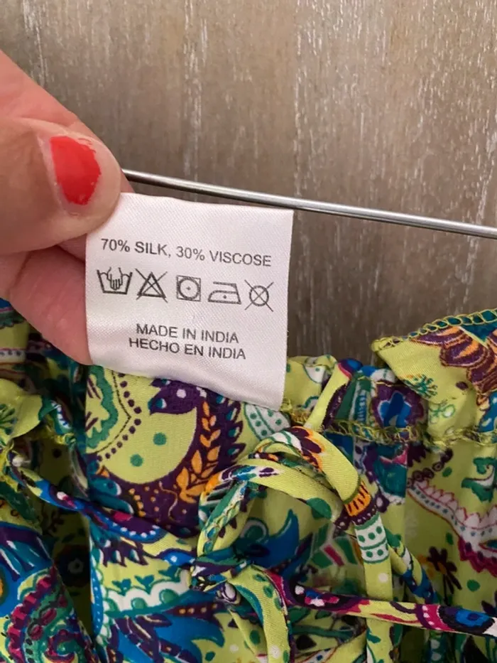 Robe soie vert et jaune - photo numéro 6
