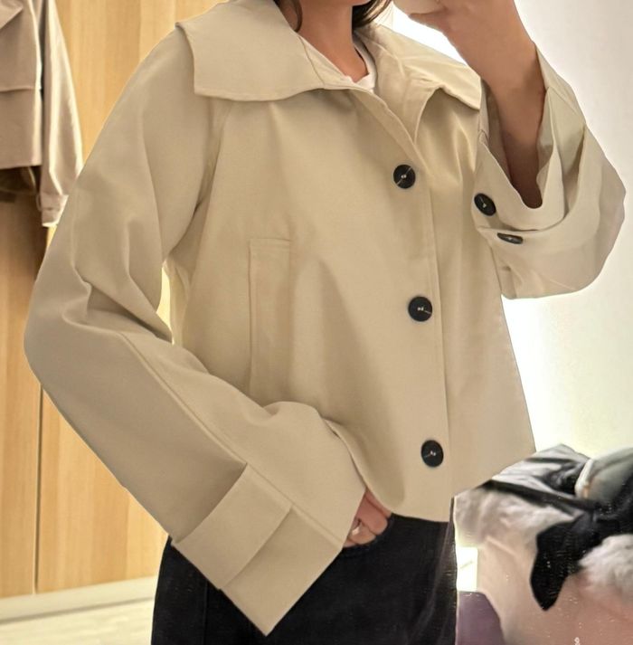 Trench court léger blanc crème taille M neuf