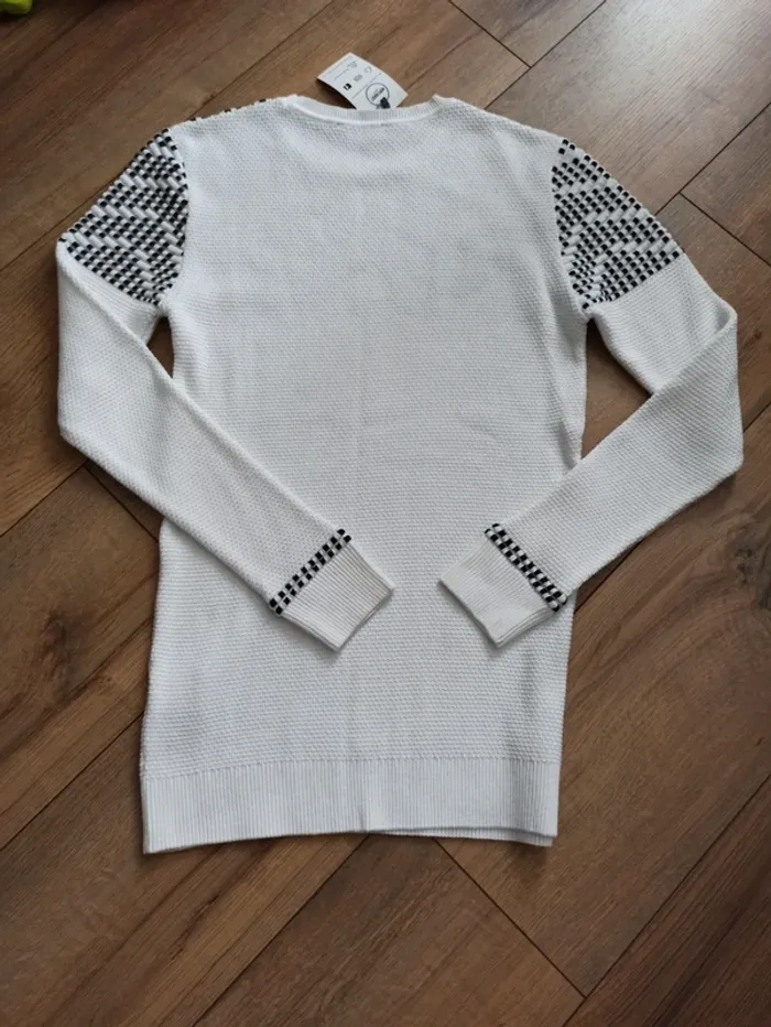 Pull blanc homme manches longues M - photo numéro 4