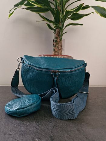 Sac banane avec porte monnaie bleu