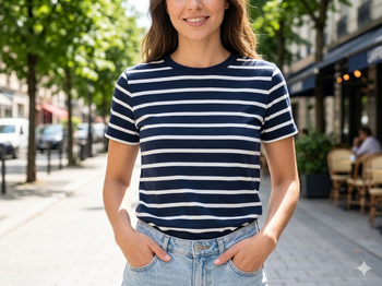 T shirt rayé marine et blanc Taille XS 38 Primark regular fit Neuf