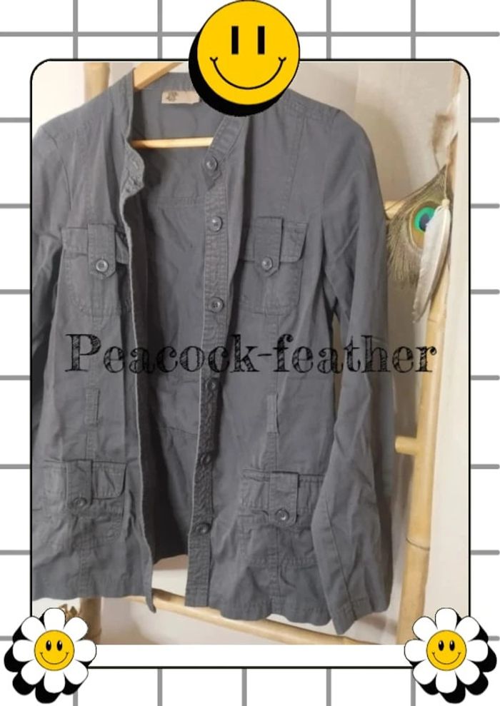 Veste saharienne grise Kiabi 40 - photo numéro 2