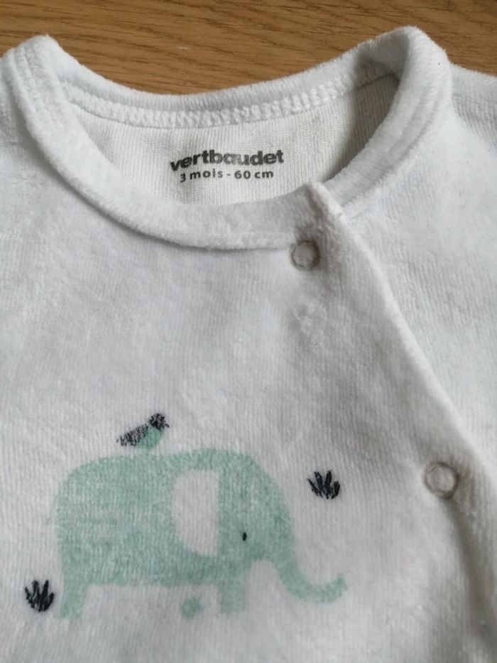 Pyjamas velours 3 mois - photo numéro 2