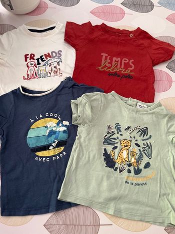 Lot 4 tshirts été 18 m 