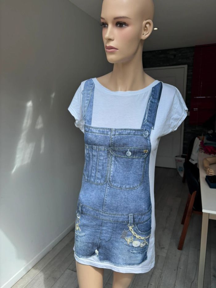 Tee-shirts imprimés salopette à strass boutique parisienne