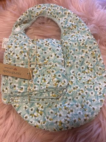 Bavoir et 5 lingettes en éponge bambou 