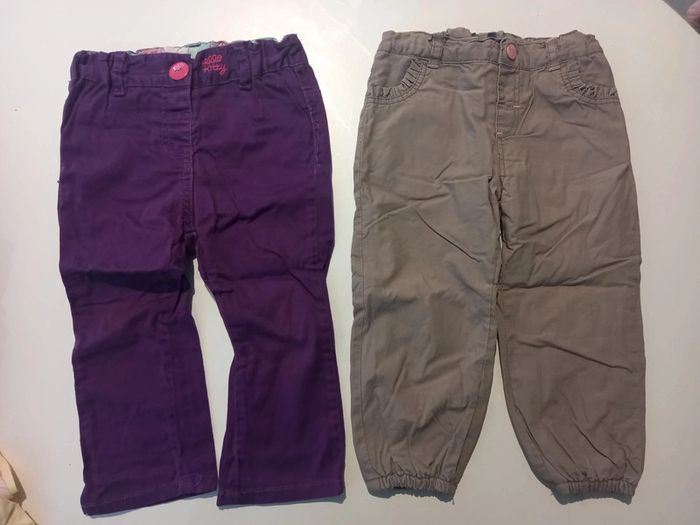 2 pantalons fille 18 mois