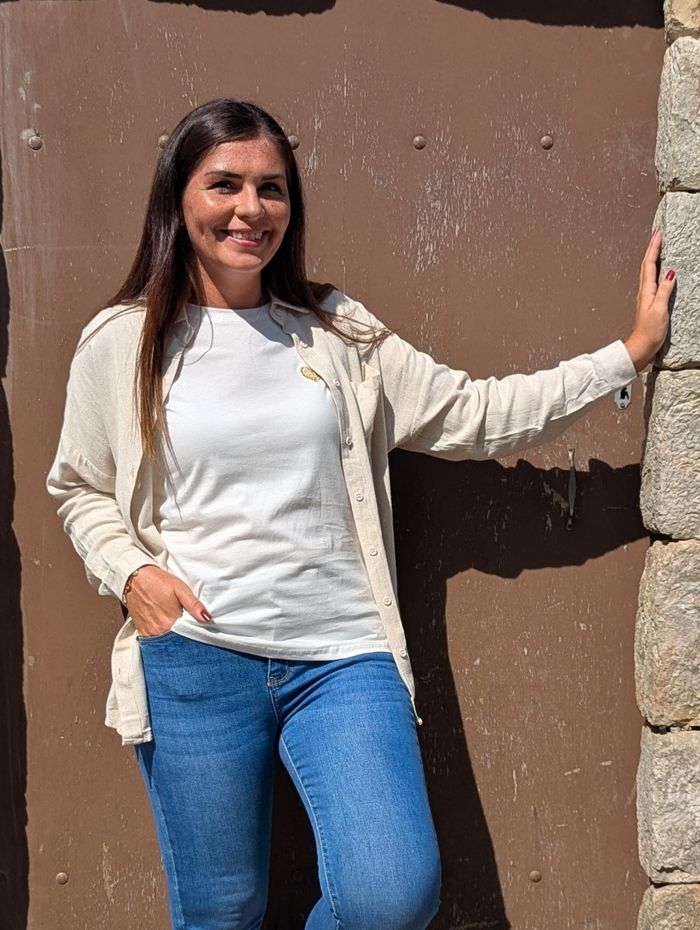 Chemise en lin écru Agen oversize 
Taille S/M