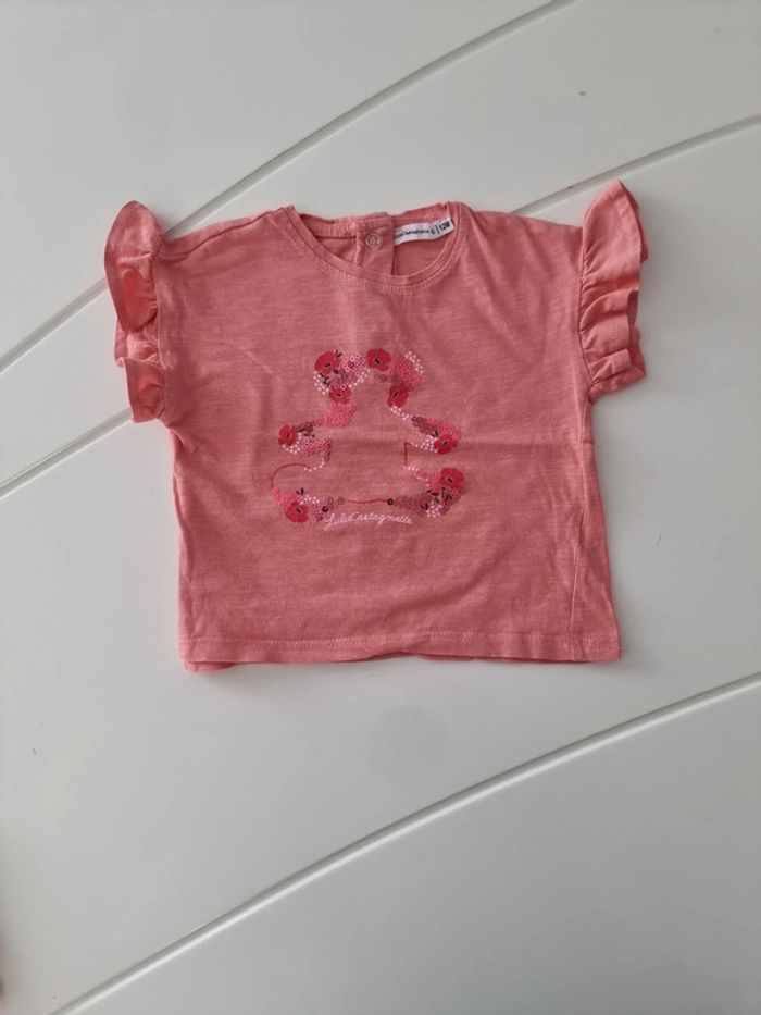 T-shirt rose 12 mois