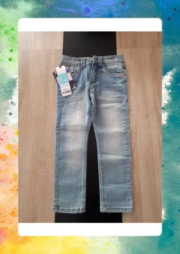 Jeans effet usée taille ajustable 6 ans