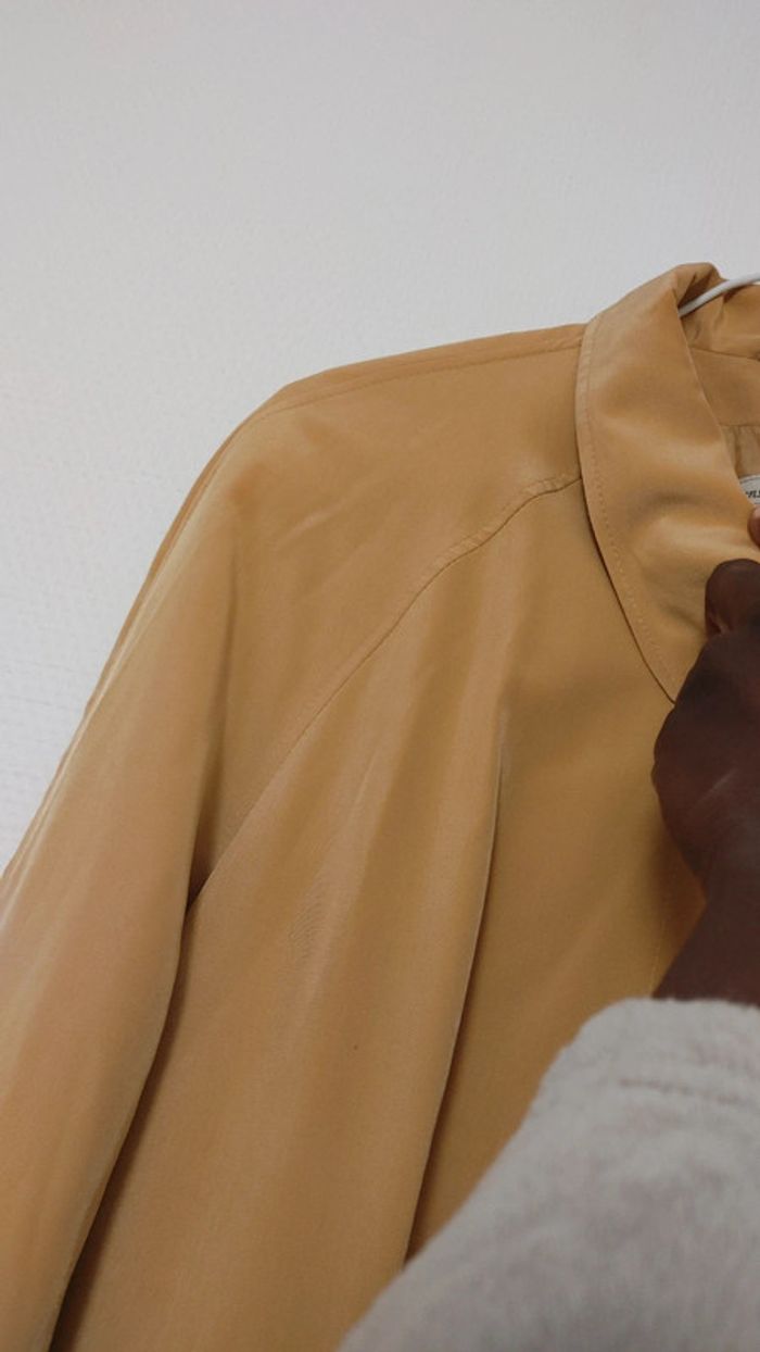 Trench jaune doré raglan poche bouton fluide - photo numéro 9