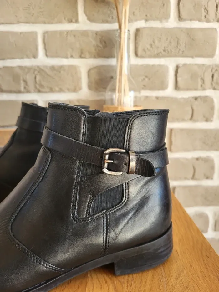 Bottines Chelsea en cuir véritable noires Lavorazione Artigiana - photo numéro 4