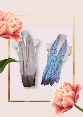 🫶🌸 Lot de 2 foulards pour femme 🌸🫶