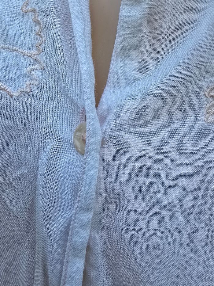 Chemisier brodé en voile de coton 🍒vintage 90🍒taille 40 - photo numéro 7
