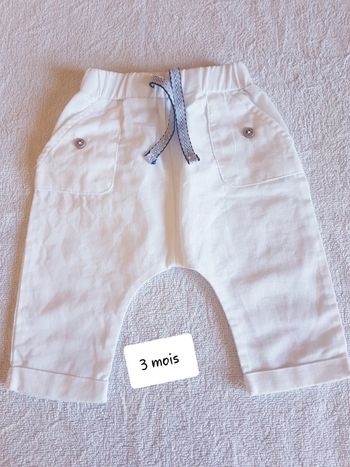 Pantalon lin kiabi 3 mois