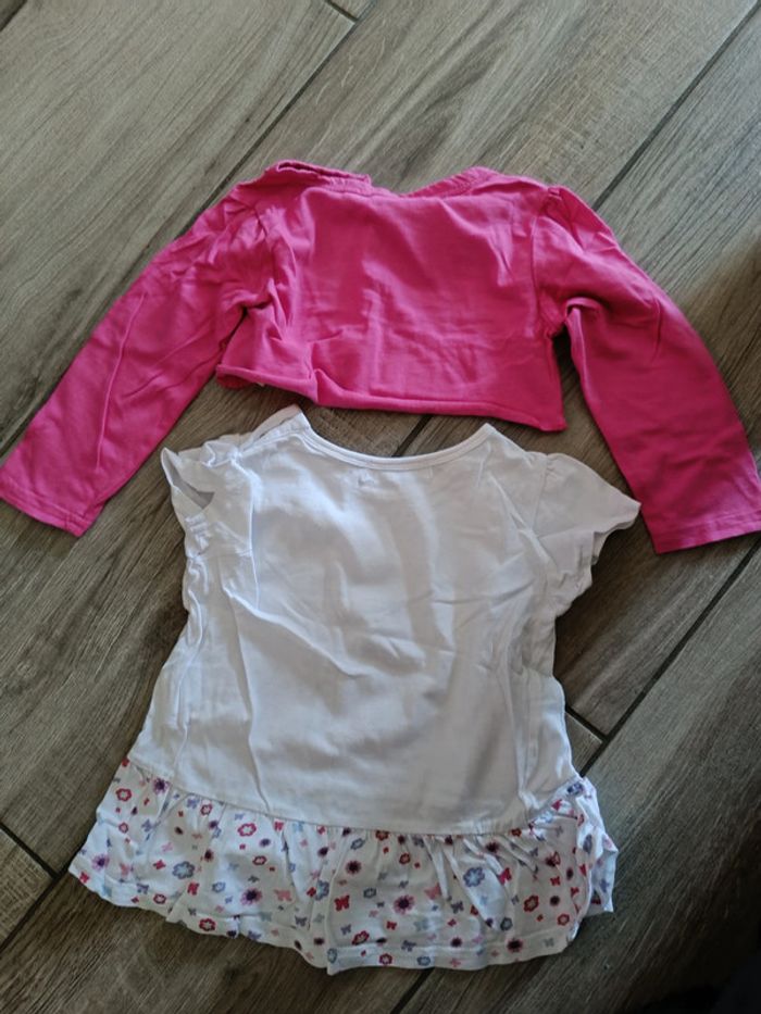 Ensemble t shirt+gilet 18 mois fille - photo numéro 2