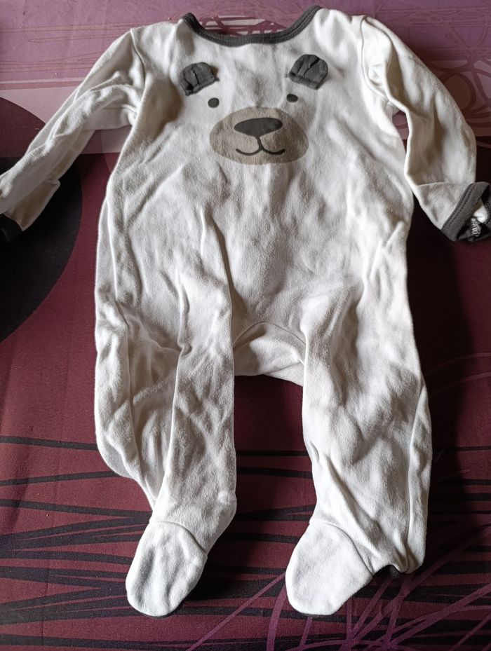 Pyjama blanc avec nounours, In Extenso, 6 mois