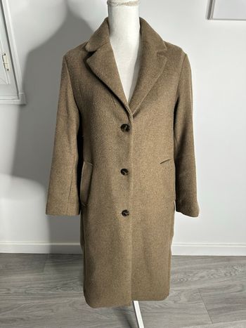 Manteau oversize en laine marron beige H&M T34 XS