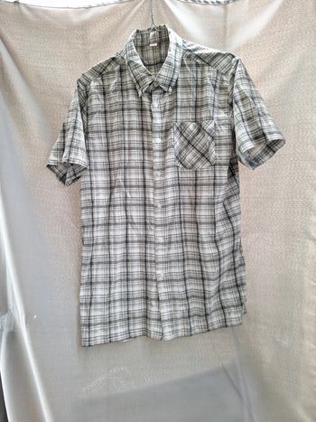 Chemisette homme rayée gris et blanc