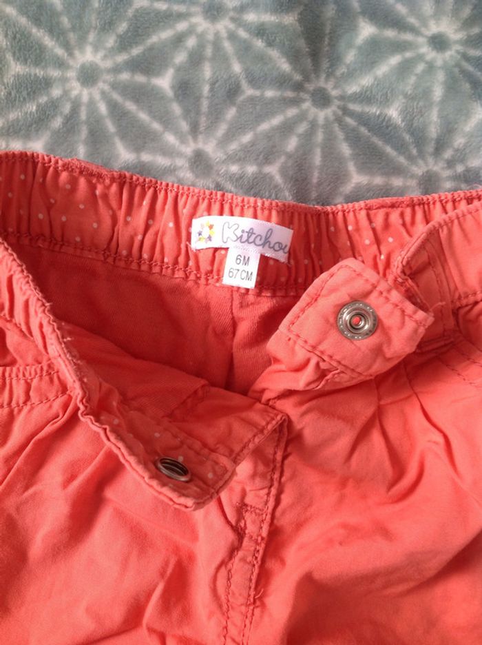 Pantalon épais orange - 6 mois - photo numéro 3