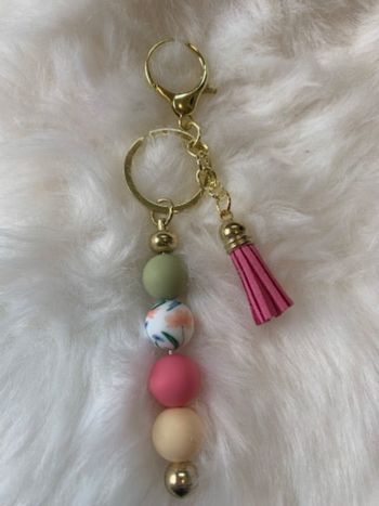 Porte-clés avec perles en silicone