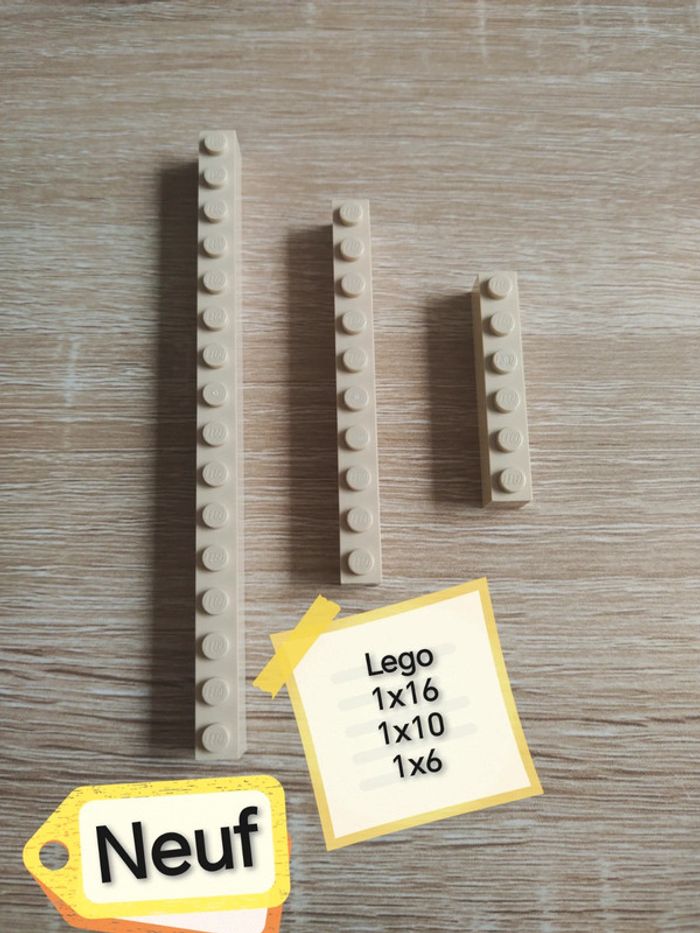 Lego 1x16 1x10 et 1x6 beige neuf