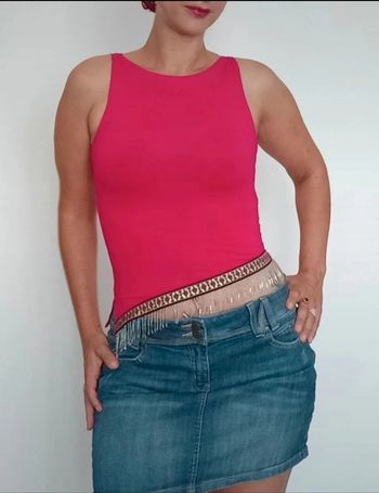 Top été flashy perle asymétrique taille 34