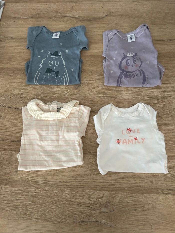 Lot 4 bodies bébé fille taille 3 mois Petit Bateau, Tape à l’œil, Kiabi - photo numéro 6