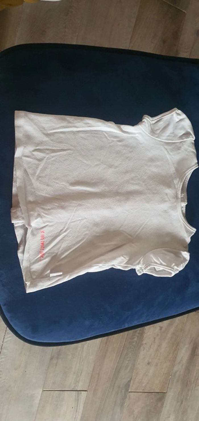 Tee shirt blanc 9 mois p'tit bisou