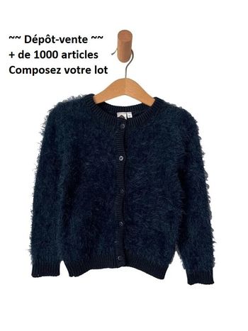 Gilet bleu marine à poils longs - Z 5 ans (110 cm)