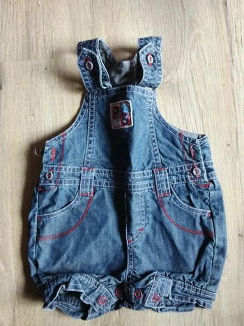 Salopette short garçon en jean 3 mois