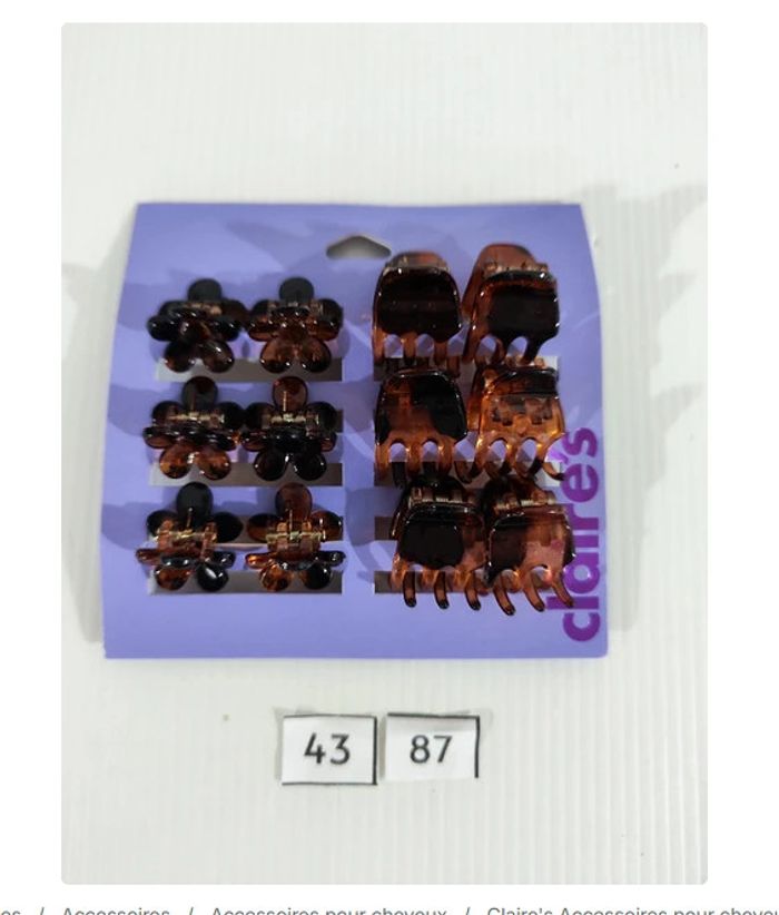 Lot de 12 petites pinces marrons Claire's