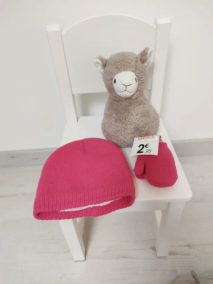 Bonnet et moufles fourrés