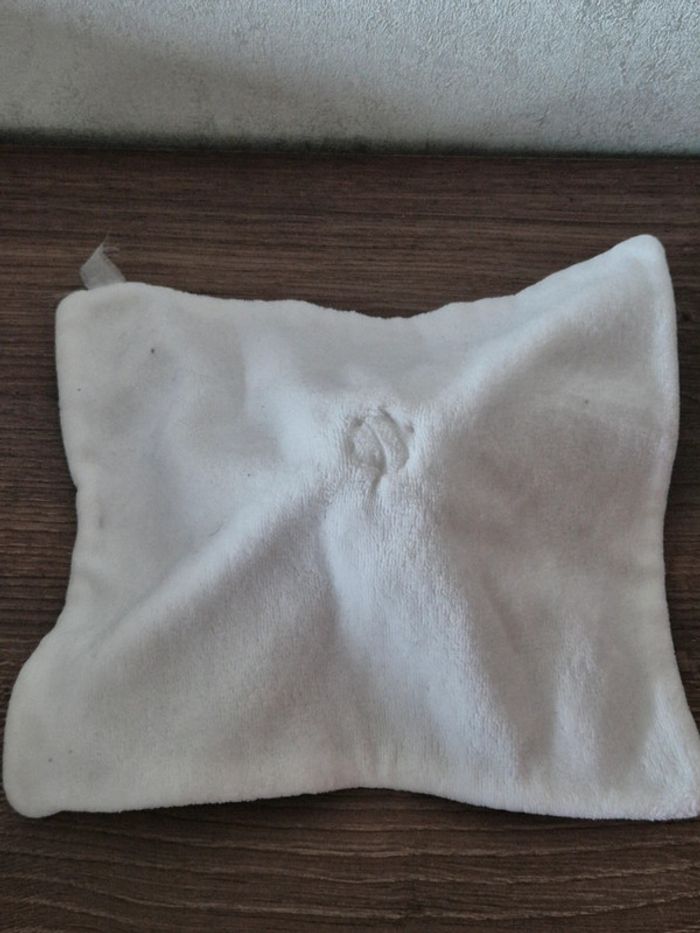 Doudou lange carré ours blanc 20 cm x 20 cm - photo numéro 4