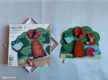 Jeu éducatif en bois 5 pièces animalières à poser sur un arbre en feutrine Petit Génie de Gifi