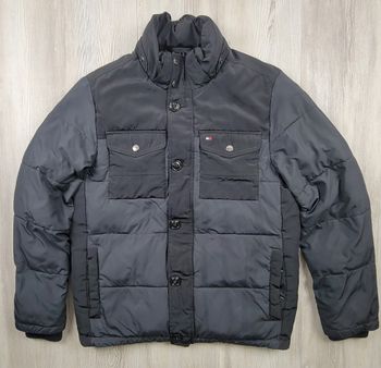 Tommy Hilfiger manteau gris foncé noir – taille