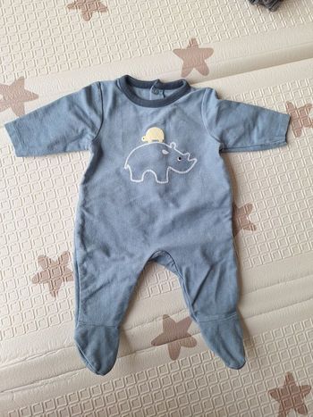 Pyjama rhinocéros 1 mois (53cm) Obaïbi